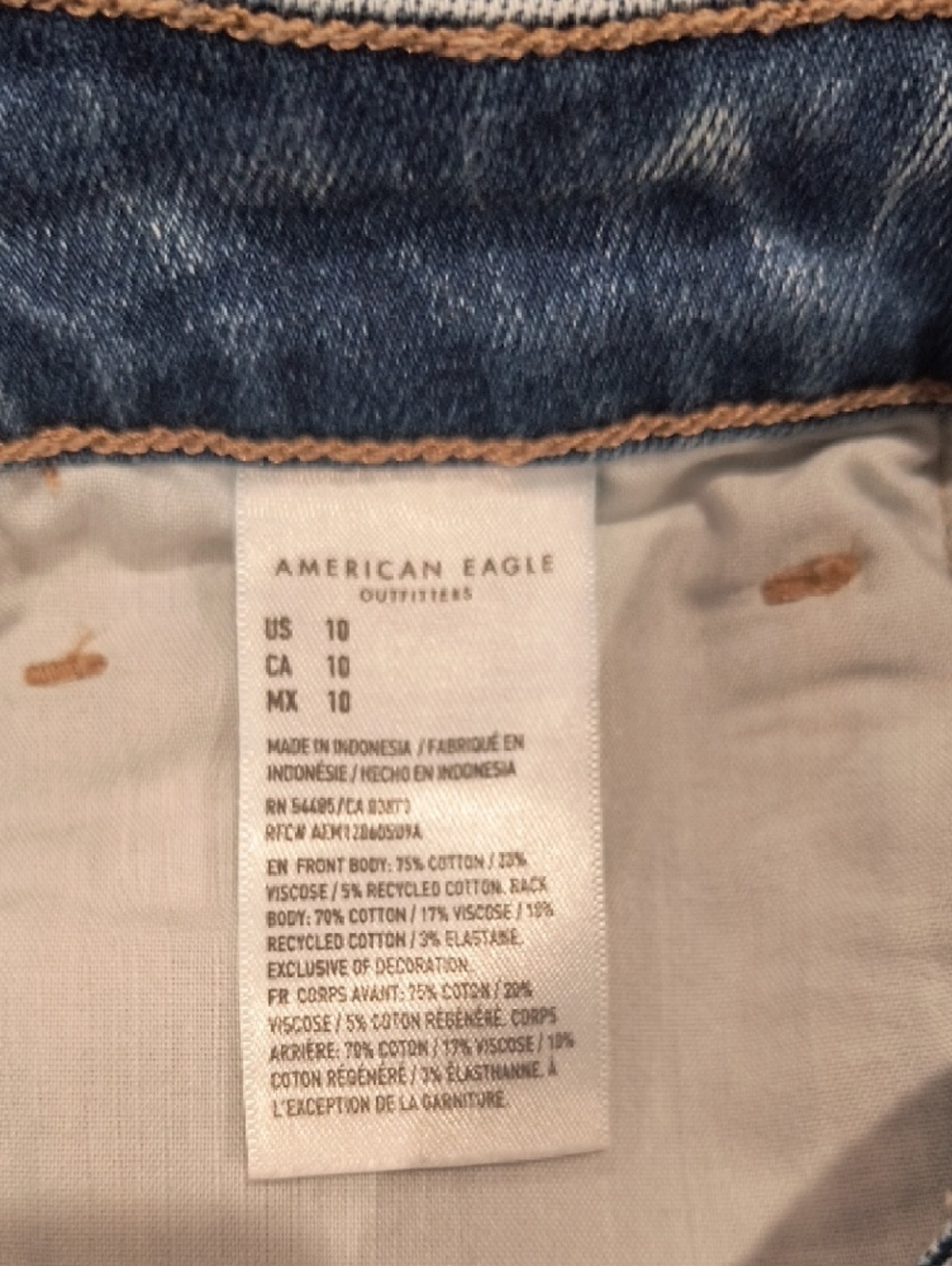 American Eagle Outfitters Blue Distressed High-Rise Jean Shorts - Picture 4 of 4